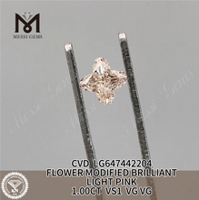 1.00 CT ライト ピンク 花の形ルース グロウン ダイヤモンド VS1 CVD LG647442204