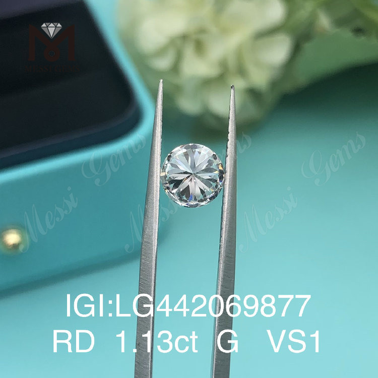 1.13 carat G VS1 Round BRILLIANT IDEAL 2EX lab created diamond
