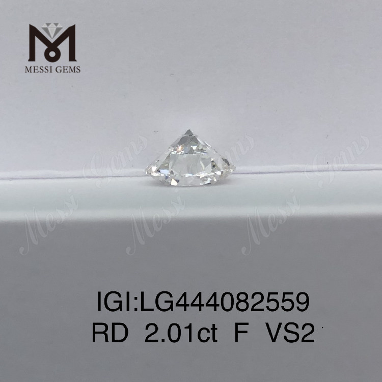 2.01 carats F VS2 EX Cut Round lab diamonds