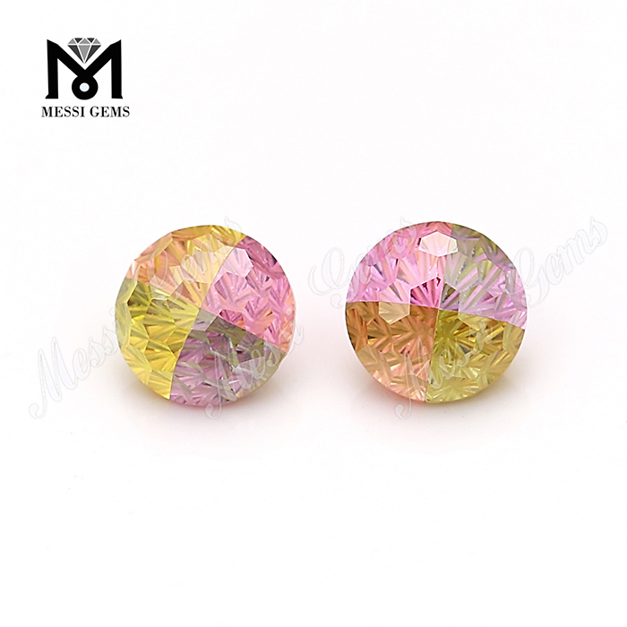 wholesale price cz gemstone 8.0 round multicolor cubic zirconia