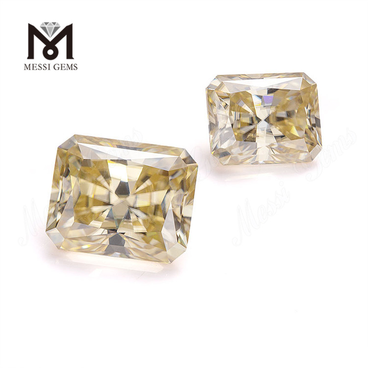 GRA Radiant Cut 8*10mm L-Yellow Synthetic Moissanite