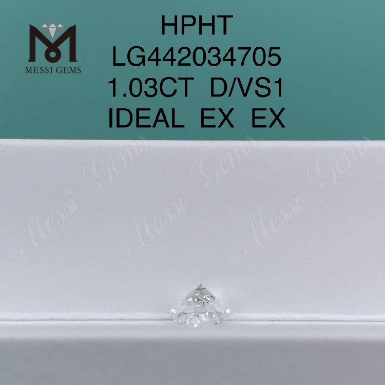 1.03 carat D VS1 IDEAL EX EX Round lab grown diamond