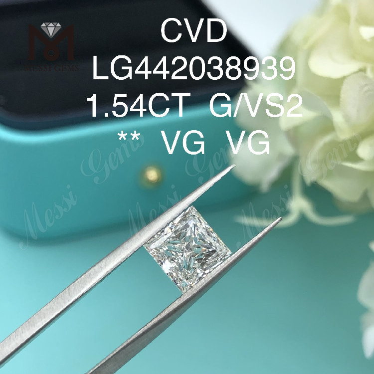 1.54 carat G VS2 Square lab grown diamond VG