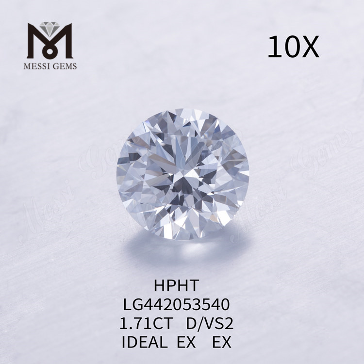 1.71 carat D VS2 IDEAL Round cut lab grown diamond on sale