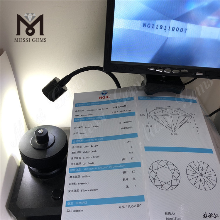 HPHT 1.06CT G VS1 3EX Lab Grown Diamond stone