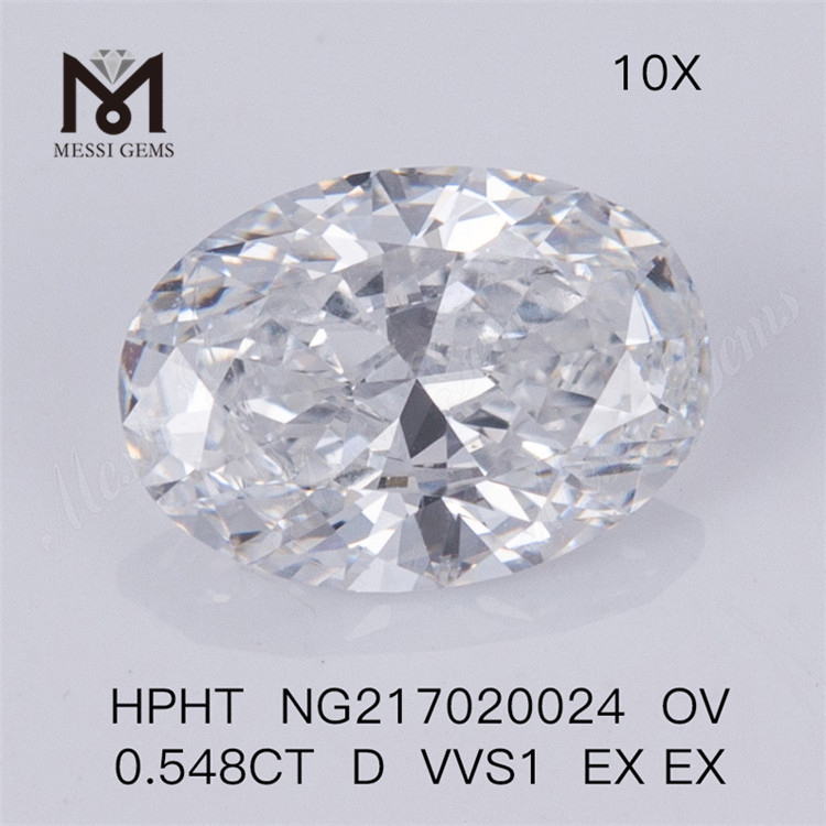 HPHT OVAL 0.548ct D VVS1 EX EX Synthetic Diamond stone