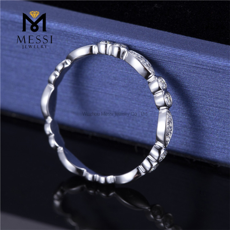 18K Gold Bezel Set Moissanite Ring White Gold Moissanite Ring for Women