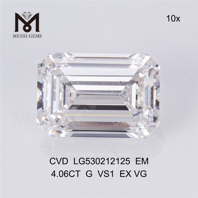 4.06ct G cvd diamond VS1 EMERALD CUT lab grown diamond on sale