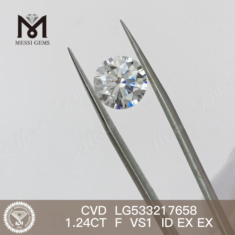 1.24ct F round cvd man made diamond vs RD cvd diamond factory price ...