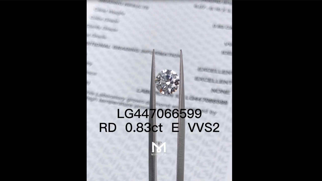 0.83 carat e vvs2 round idel cut man made diamonds for sale video