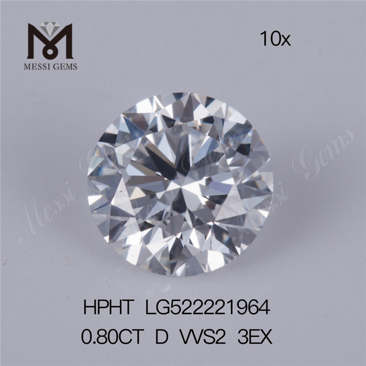 Brilliant Cut Synthetic Diamond DEF 0.8carat Lab Grown Diamond D VVS2 3EX Price Per Carat