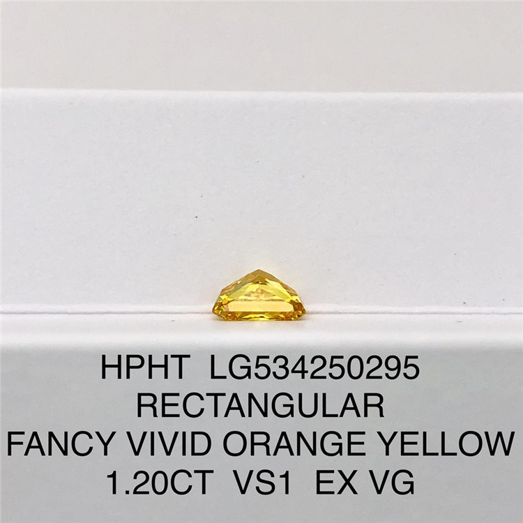 1.20ct Yellow Lab Diamond VS1 RECTANGULAR Cut lab diamond on sale