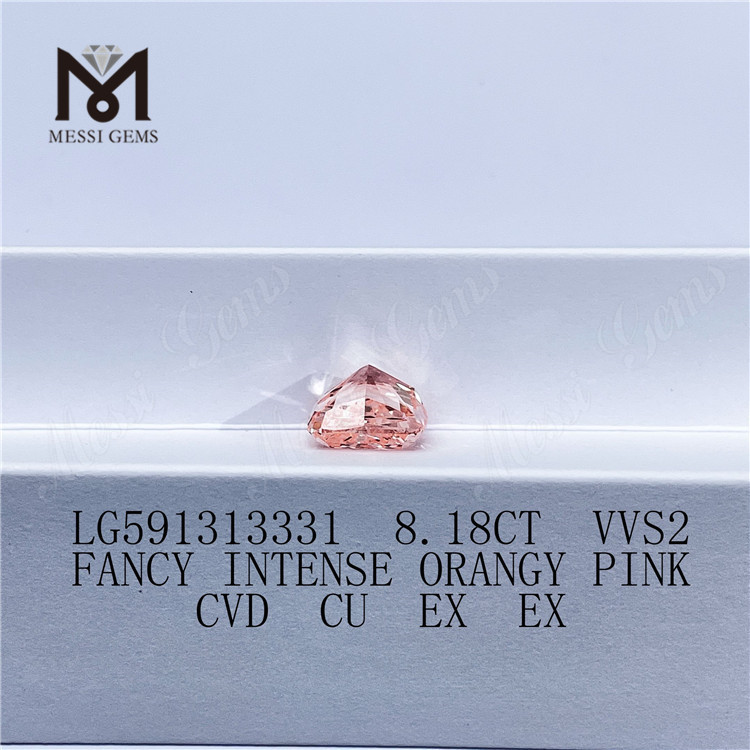Coupe coussin 4,28 CT certifié IGI fantaisie rose produit en