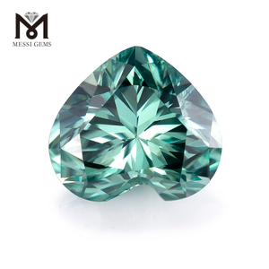 7x7mm loose gemstones colorful moissanite stone blue green moissanite for ring making heart shape