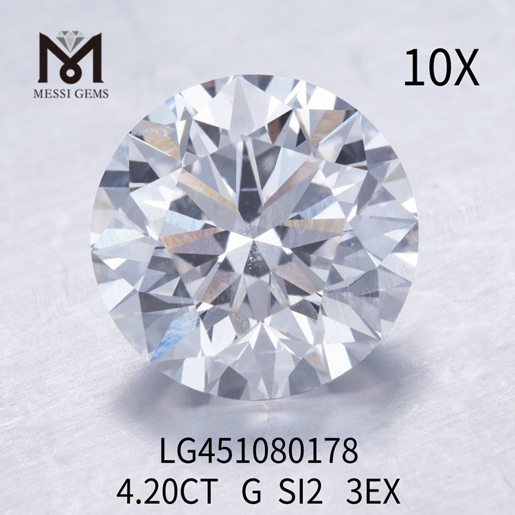 4.2 ct G SI2 RD 3EX Cut Grade lab grown diamonds 4 carat