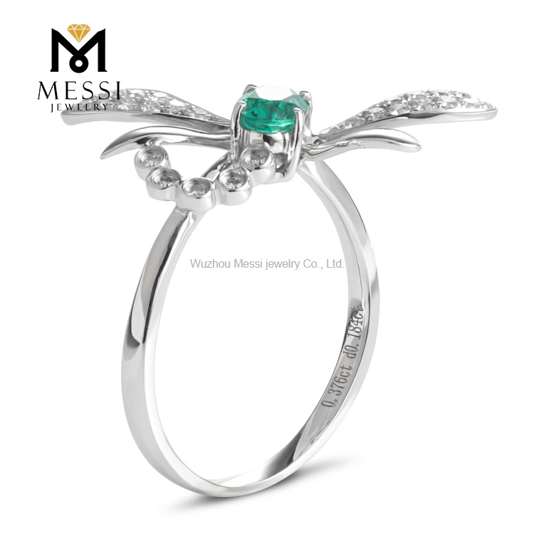 14k 18k real gold jewelry fashion emerald ring for women