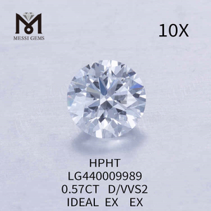 0.57CT D/VVS2 Round Lab Grown Diamond IDEAL HPHT Diamond Wholesale
