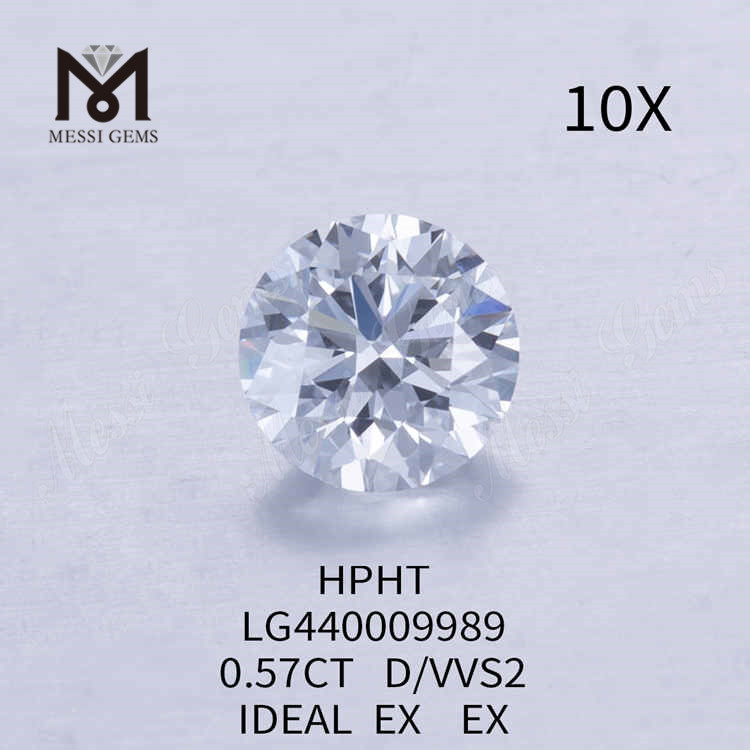 0.57CT D/VVS2 round lab grown diamond IDEAL