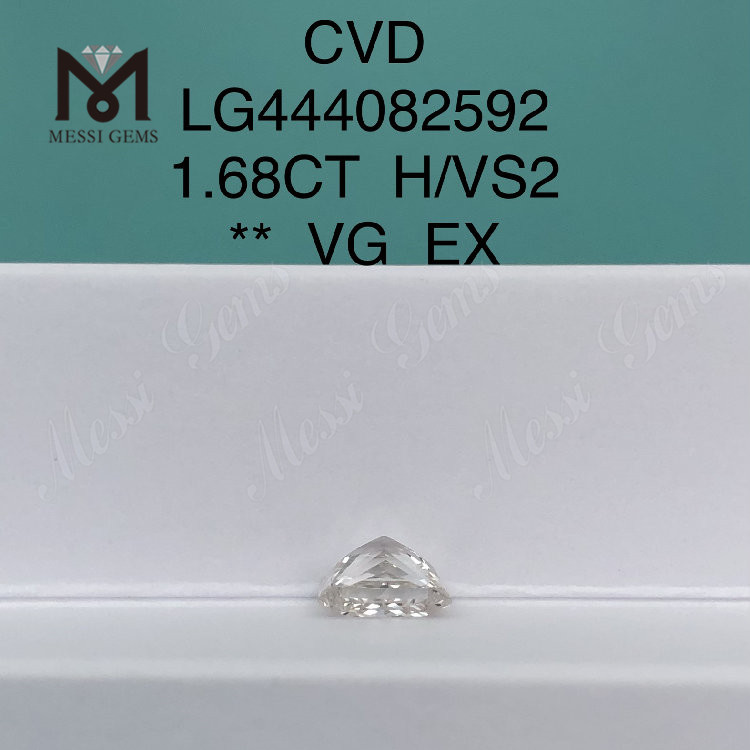 1.68 carat H VS2 PRINCESS CUT lab diamonds