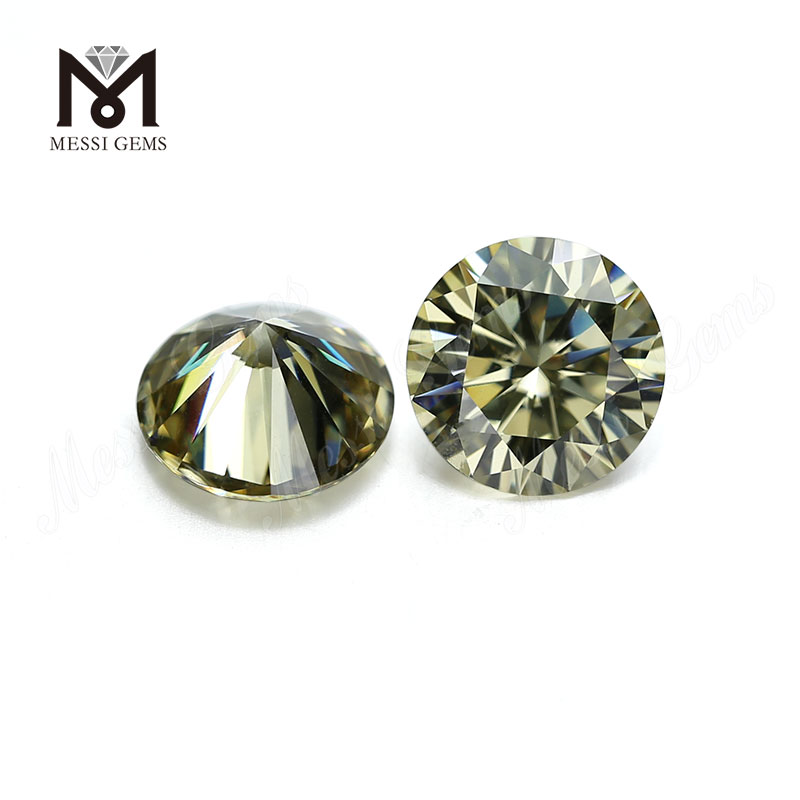 Wholesale price Round shape yellow colour 10mm loose moissanite