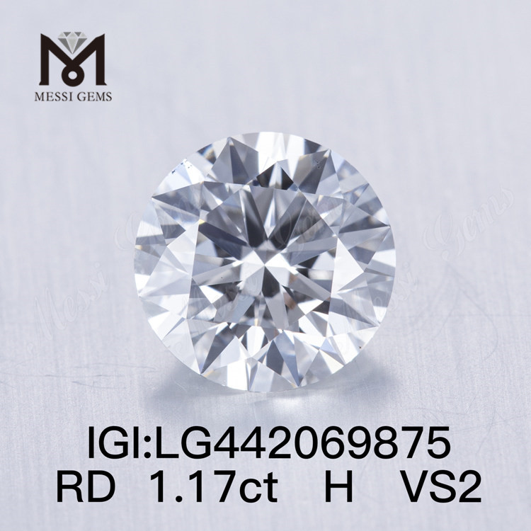 1.17 carat H VS2 IDEAL ROUND BRILLIANT lab grown diamond