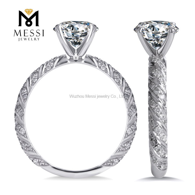 1ct wedding gold ring DEF moissanite 14K 18K gold jewelry wedding ring