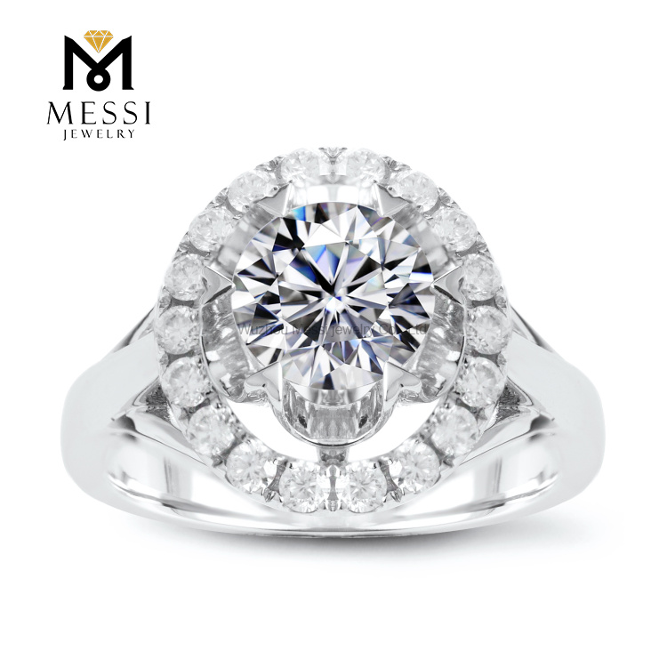 Wholesale Gemstones Ring 18K Gold Moissaniute Ring For Engagement Wedding rings
