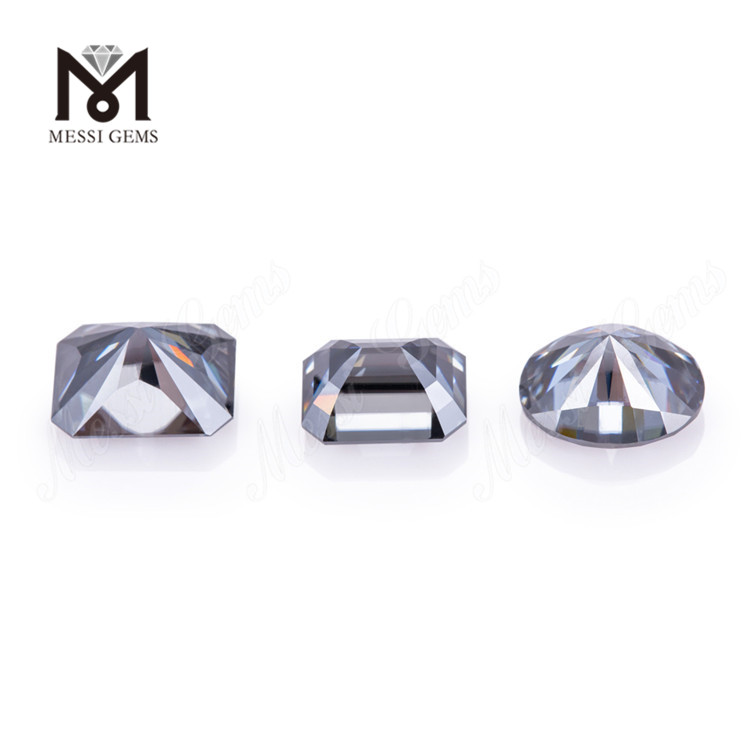 Wholesale 8x10mm Grey Color Radiant Loose Moissanite