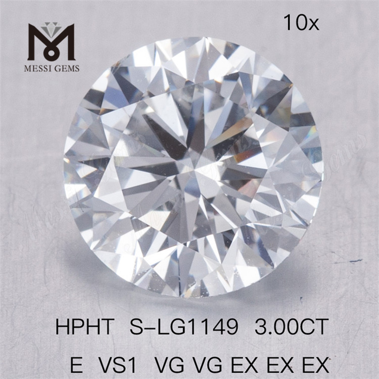 3CT HPHT E VS1 VG VG EX EX EX lab diamond 