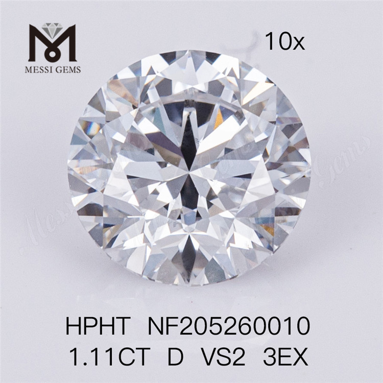 1.11CT D color VS2 clarity 3EX synthetic round brilliant cut lab grown loose diamonds