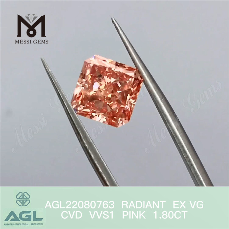 1.80ct radiant cut cvd diamond fancy pink cheap loose lab diamond wholesale