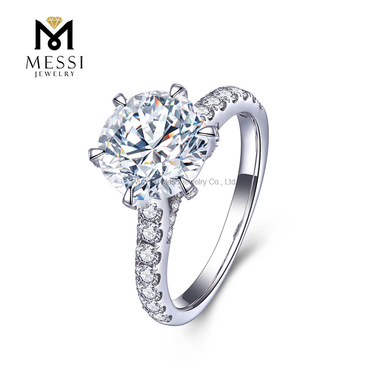 14K 18K Prong Setting Moissanite diamond Ring White Gold Ring for Women