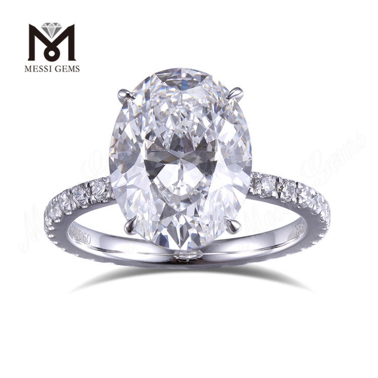 3,11 karat ovale forlovelsesringe 18 karat hvidguld 2g laboratoriedyrket diamantring