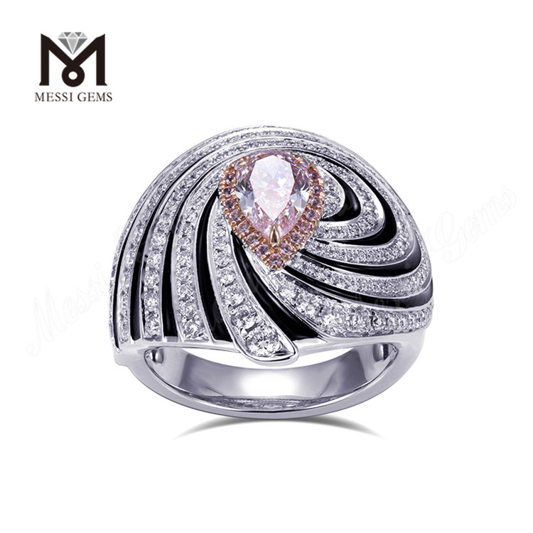 Tiltr&aelig;kningen ved 2 karat Pink Lab-dyrket diamant p&aelig;reformet diamantring