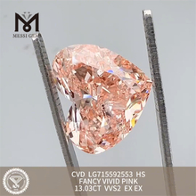 13,03 CT HS FANCY VIVID PINK VVS2 Diamant Labs EX EX CVD LG715592553