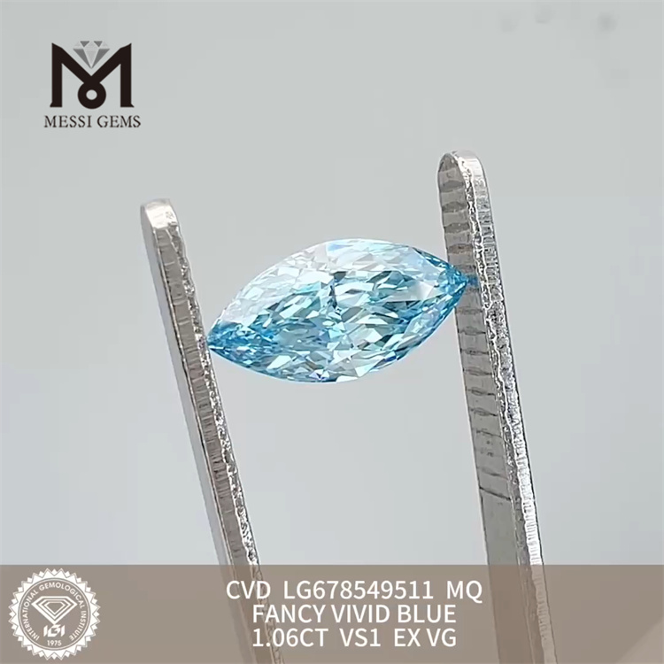 1.06CT MQ FANTAISIE VIVID BLEU DIAMANT CULTIV&Eacute; EN LABORATOIRE VS1 EX VG CVD LG678549511