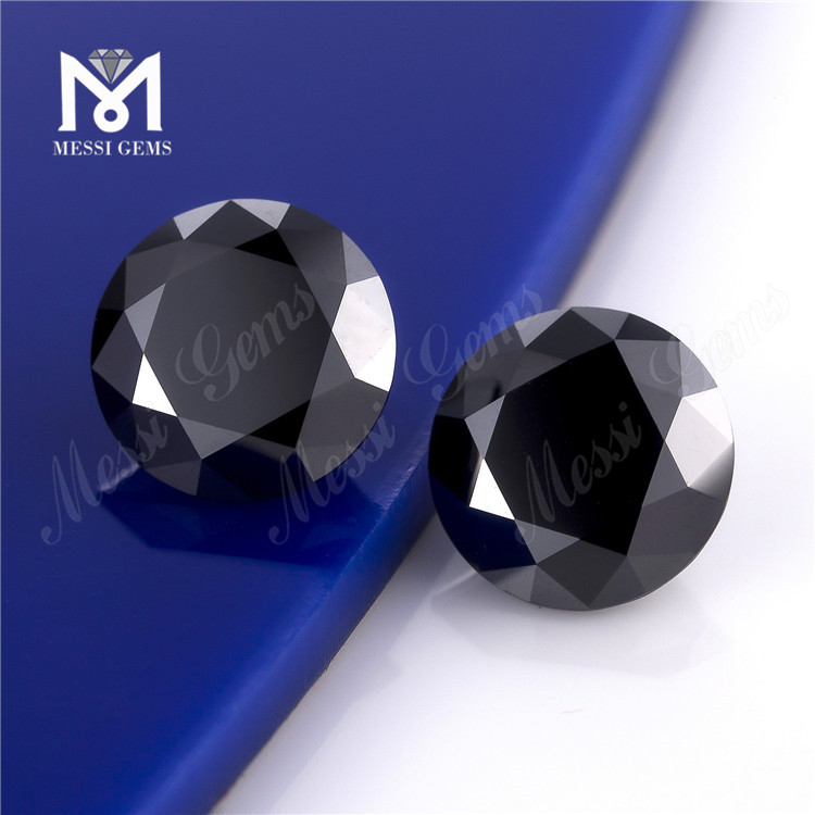 Round synthetic moissanite black 8mm moissanite for sale