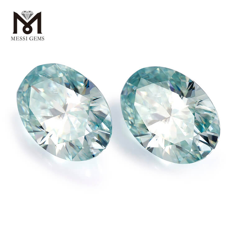 9*13mm OVAL Cut China Teal synthetic moissanite