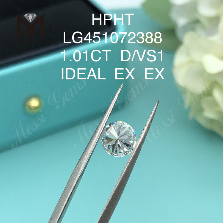 1.01 ct D VS1 Round IDEL Cut Grade lab grown diamond HPHT