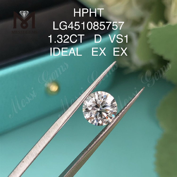 HPHT lab diamonds 1.32ct VS1 D IDEL Cut