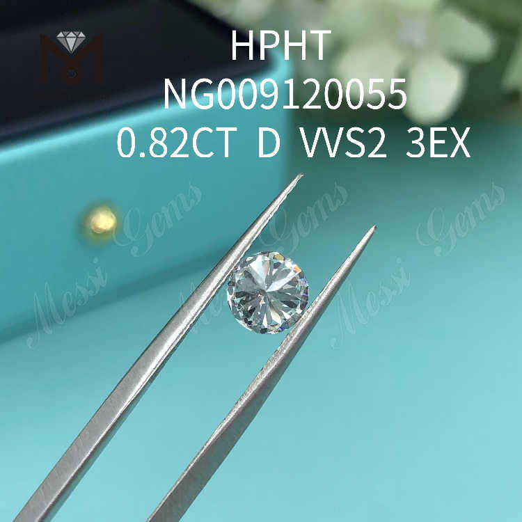 0.82CT loose lab created diamond VVS2 3EX white round 