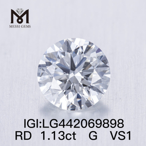 1.13 carat G VS1 IDEAL Round lab grown diamond CVD