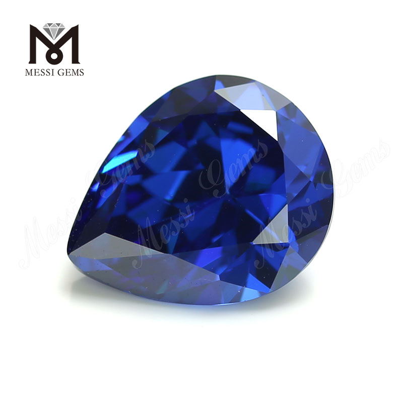 High Quality pear Shape 10x12mm Blue topaz CZ Cubic Zirconia Stone Price 