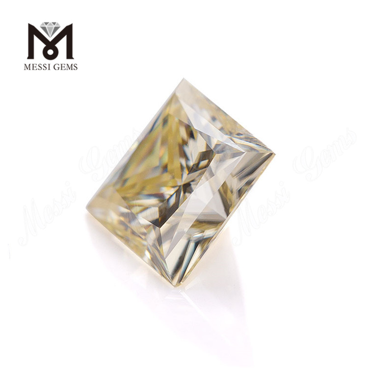 Wholesale loose stone factory price 7*7mm Pricess cut yellow synthetic moissanite