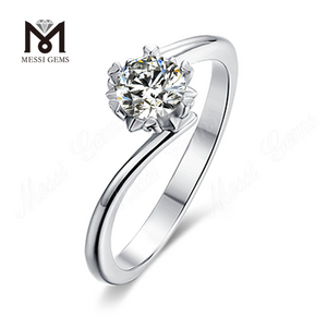 Messi Gems 1 carat moissanite diamond 925 sterling silver engagement rings