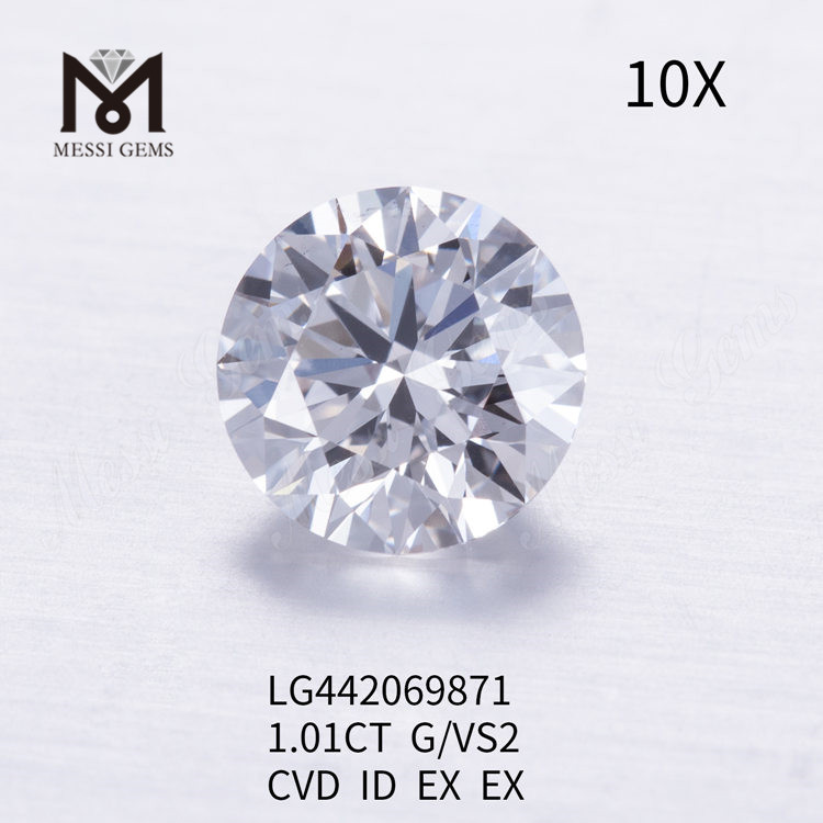 1.01 carat G VS2 Round BRILLIANT IDEAL lab grown diamond
