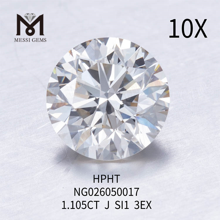 Round Wholesale Loose Lab Grown Diamonds 1.105ct J Color SI1 EX