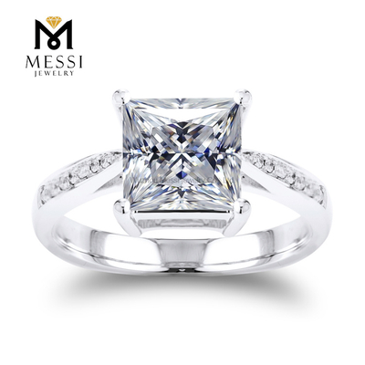 Quadratum principis Conscidisti Lab crevit Diamond Orbis 14k 18k Alba Aurum Annulus enim mulier jewelry