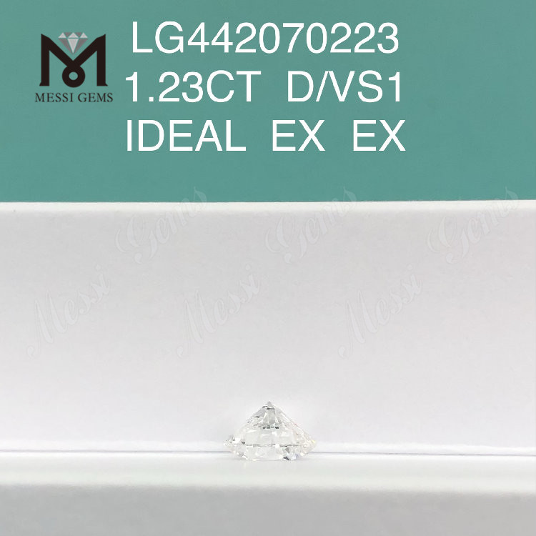 1.23 carat D VS1 Round BRILLIANT IDEAL Cut lab grown diamond IGI