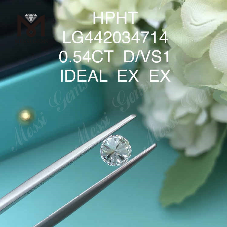0.54CT D/VS1 round lab grown diamond IDEAL EX EX